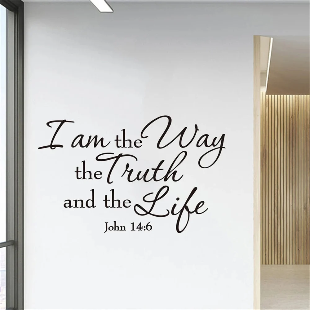 Scripture Wall Decal Christian Gifts John 14:6 Wall Sticker Home Decor for Bedroom Living Room Decor Design Vinyl Decals S207