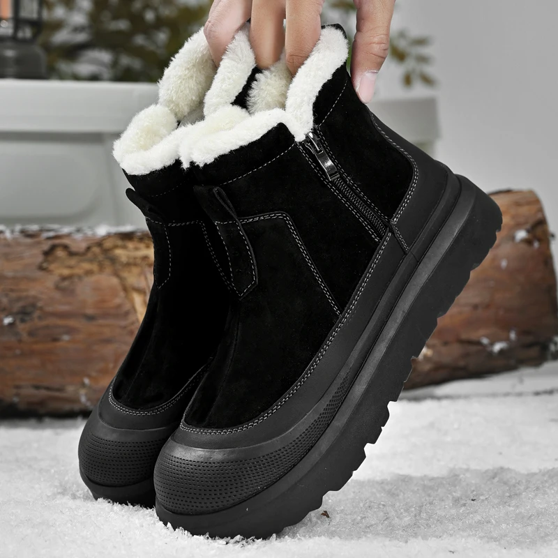 

Men Winter Boots Cold Proof Ankle Boots 2025 Men Winter High-quality Warm High Top Cotton Shoes Outdoor Thick Soled Snow Boots