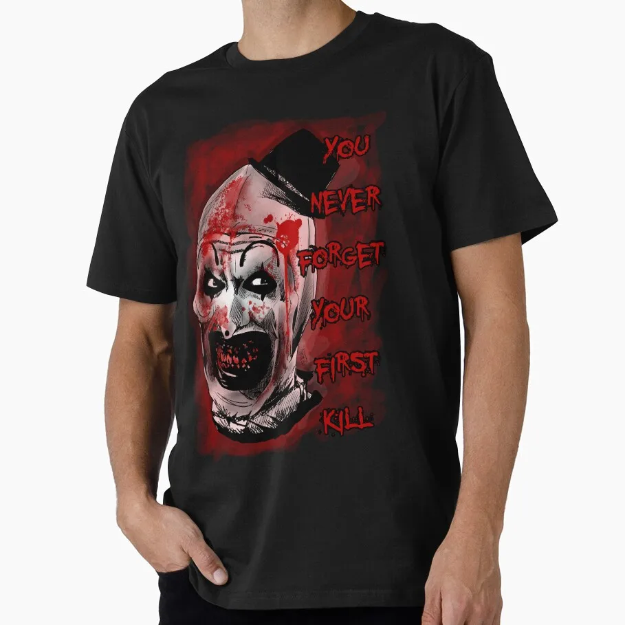 Retro Horror Movie Terrifier Art The Clown Killer Scary Halloween Gift T Shirt 0807 Short Sleeve Graphic clothes All size tops