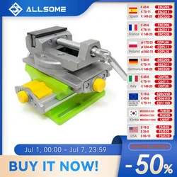 ALLSOME 2 in 1 Milling Drilling Precision Vise Swivel Base Table Aluminium Alloy Compound Worktable
