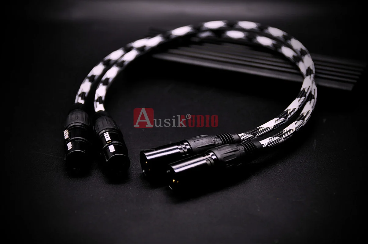 1Pair HIFI XLR To XLR 3Pin ( Male to Female ) Canare Audio Cable  / 0.2m 0.3m 0.5m 1m 1.5m 2m 3m 5m / AUSIK AS024