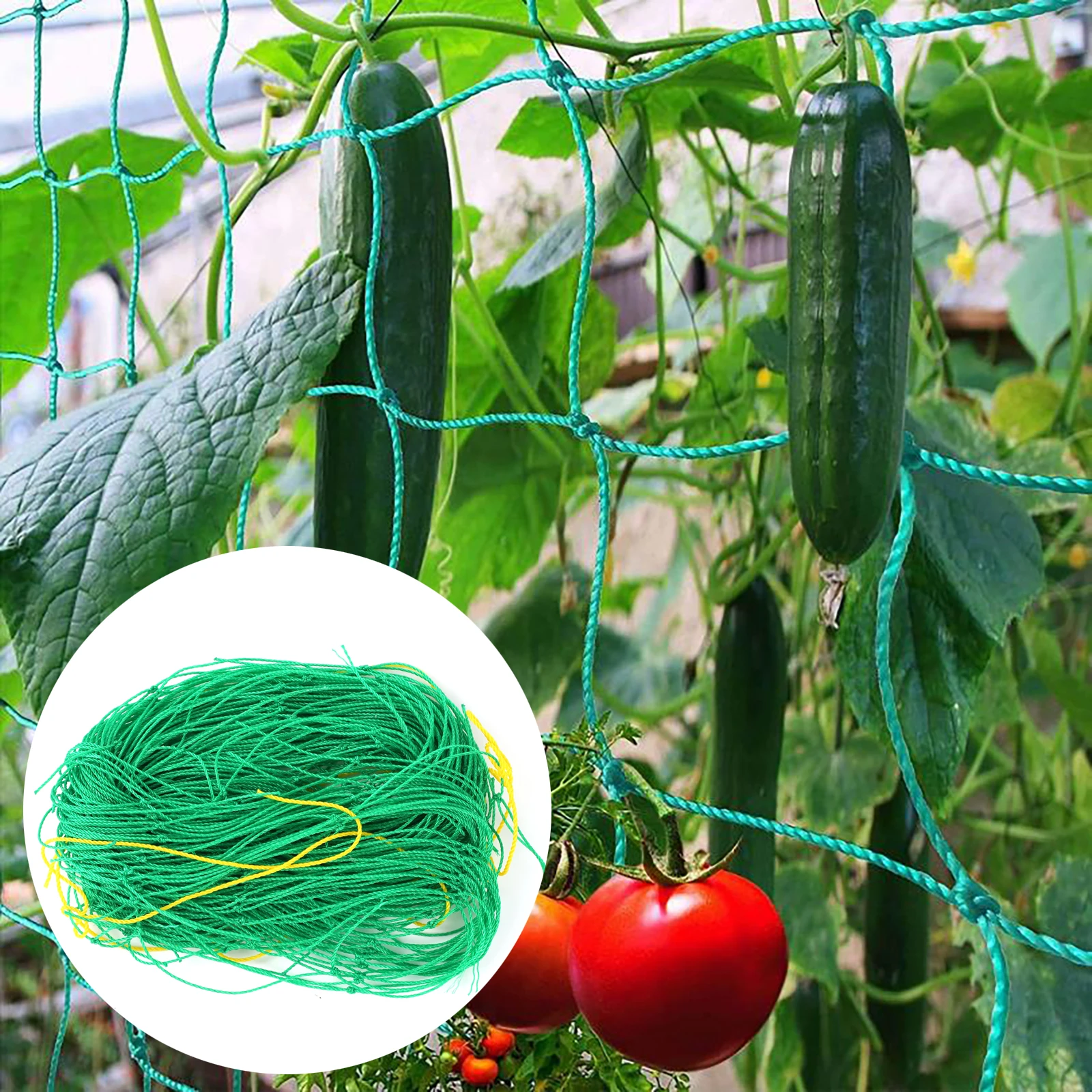 

Green Garden Rattan Climbing Net Strong Nylon Plant Trellis Heavy Duty Mesh Vine for Vegetable Orchard Flower Cucumber Climb