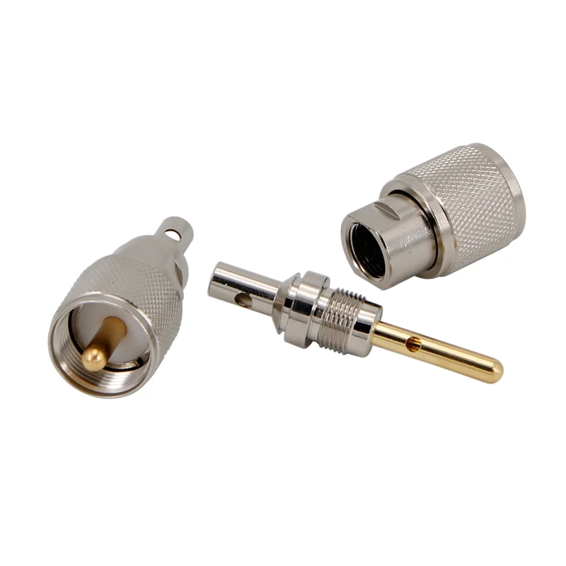 

1Pcs detachable Crimp UHF PL259 PL-259 Male Plug RF Coaxial Coax Connector for RG58 RG142 LMR195 LMR200 RG400 Cable