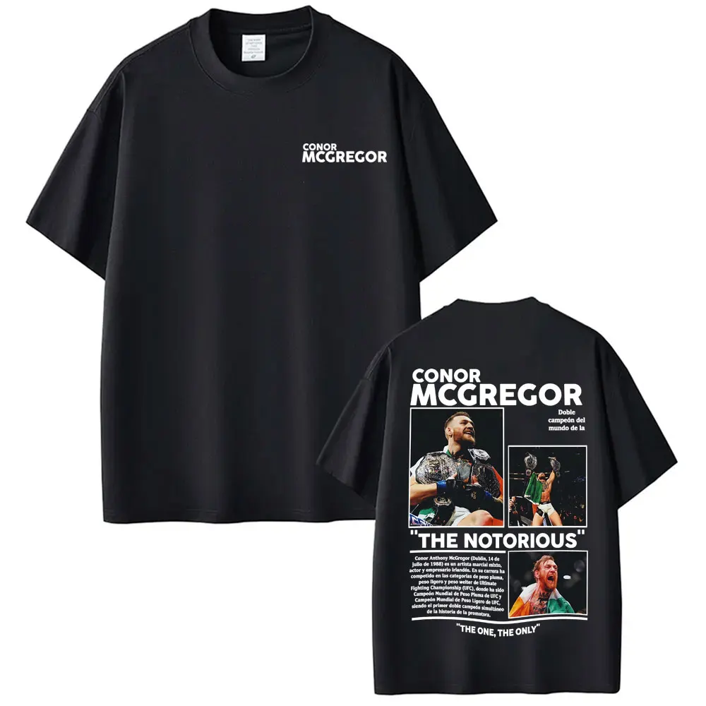 Conor Mcgregor The Notorious Merch T Shirts Men's Clothes Harajuku Cool High Street T-shirts 100% Cotton Loose Oversized T Shirt