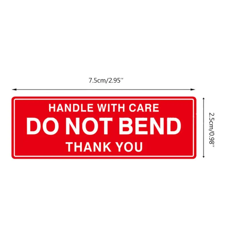 150 و قطعة/لفة ملصق تحذير مقبض بعناية لا تنحني 2.5x7.5 سنتيمتر التعبئة والتغليف تذكير تسميات