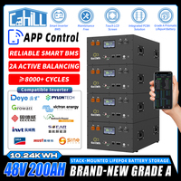 2A Active Balancing Grade A 48V 200AH LiFePO4 Battery Pack 10240Wh 51.2V Rechargeable Cells For Home Solar energy storage system