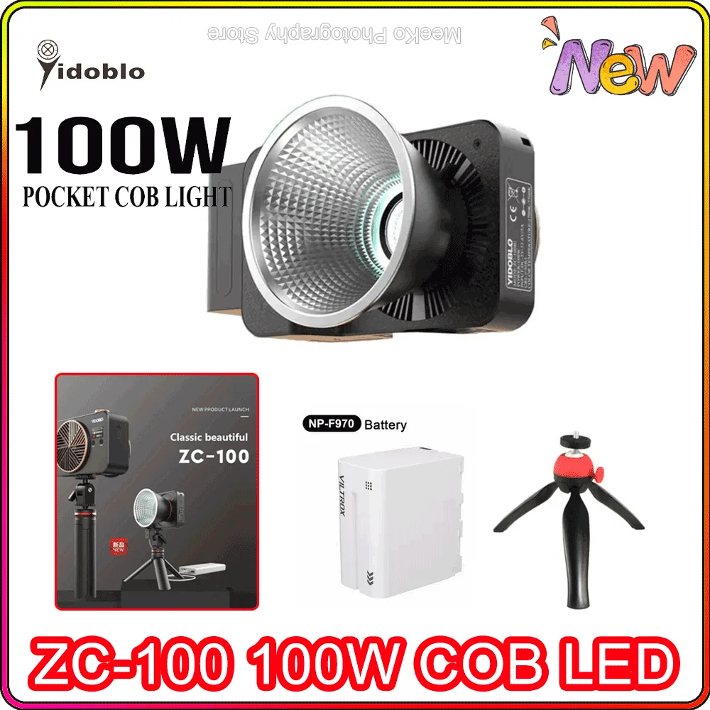 Yidoblo ZC-100 60W Cob LED Light Professional Photography Lighting Portable Pocket Light for Outdoor Video Shooting