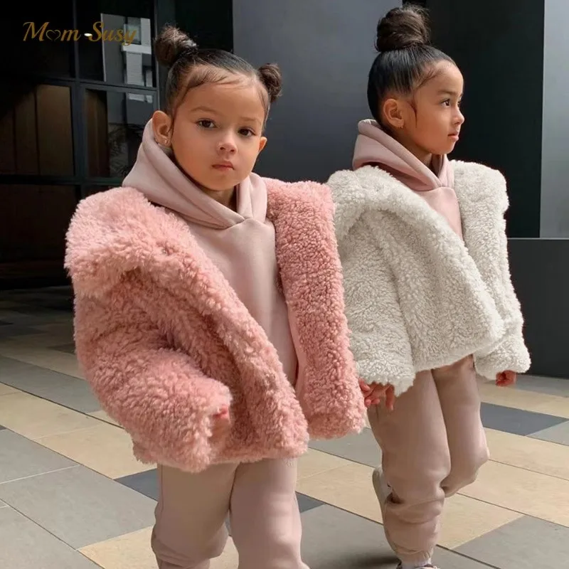 

Fashion Baby Girl Sheeplike Fleece Jacket Infant Toddle Child Fleece Coat Spring Autumn Winter Baby Outwear Clothes 3-8Y