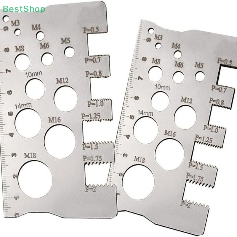 🍄Stainless Steel Screw Thread Pitch Gauge Ruler Measuring Tool,Bolt Nut Screw Cutting Gauge Angle Model Measuring Pitch Caliper