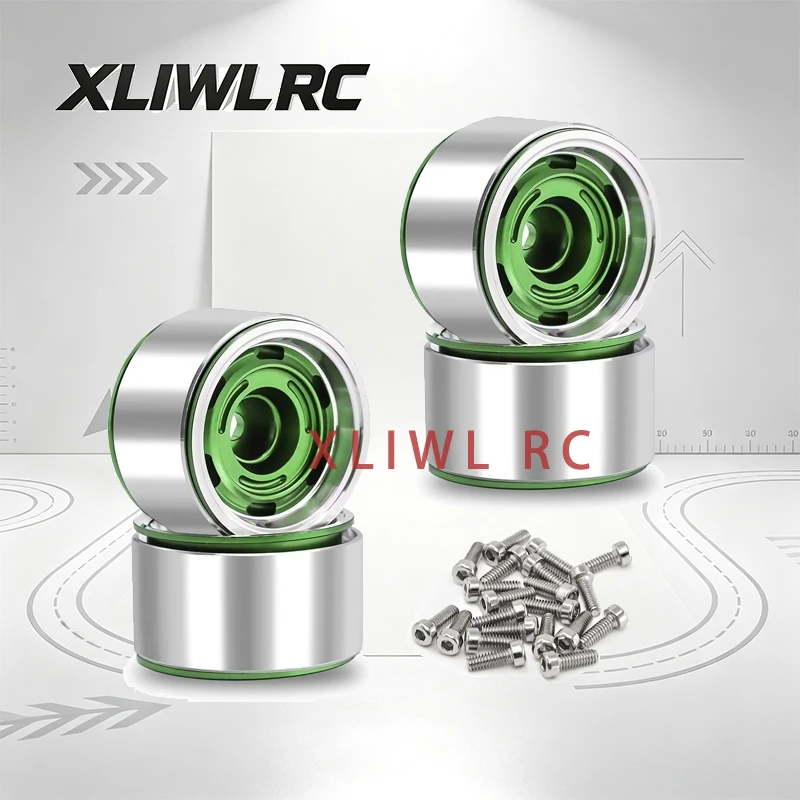 4pcs 1.0 inch Metal Beadlock Wheel Hub Wheel Rim For 1/18 1/24 RC Crawler Car TRX4M Axial SCX24 AX24 Upgrade Parts