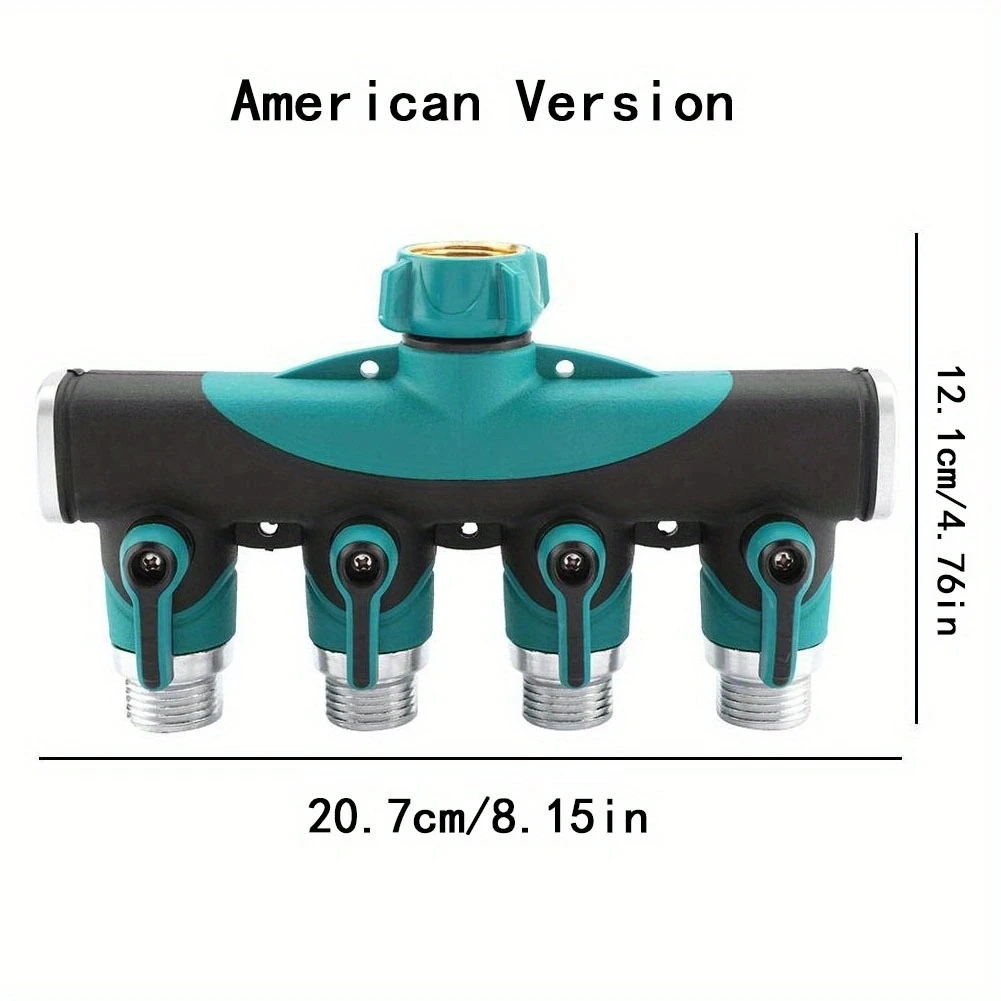 3/4 "4 Manier 2 Weg Slang Connector Splitter Tuin Water Splitter Kraan Adapter Slang Afsluiter voor Huis tuin