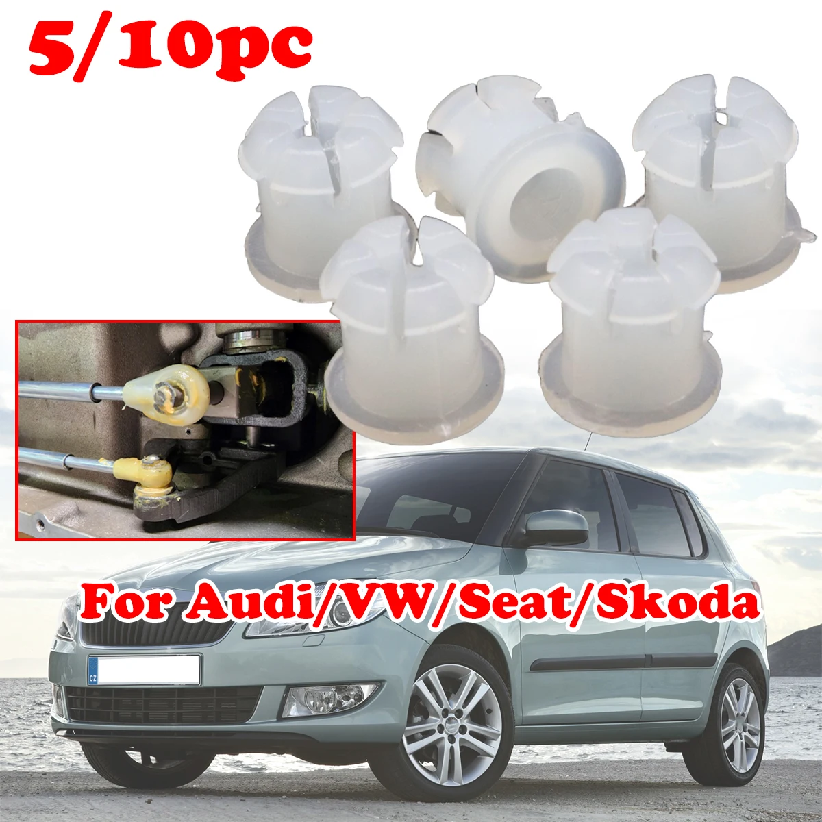 5/10個入り ブッシング修理キット アウディA3 セアト レオン シュコダ ファビア オクタビアII VW ゴルフ プラス MT ギアボックス修理キット シフターケーブルエンドリンケージ用