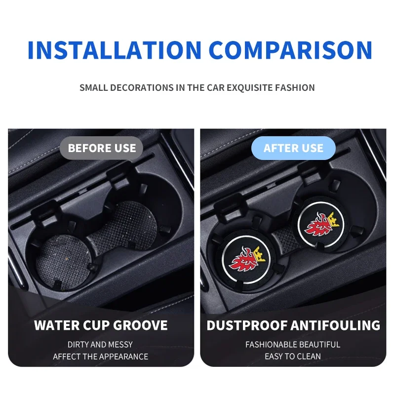 1/2pcs Car Coasters Water Cup Holder Pads Cup Slot Non-Slip Mat Interior Accessories For Saab 93 95 Saab 9-3 9-5 900 9000