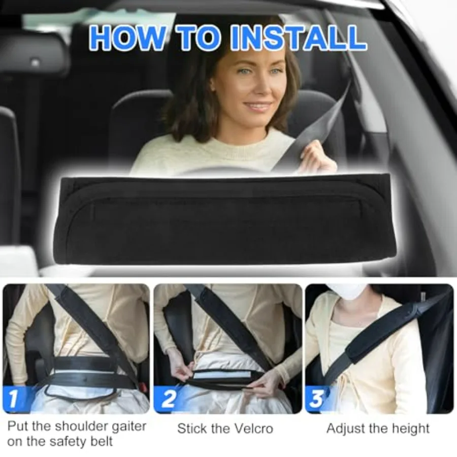 Car Seat Belt Cushion Shoulder Strap Ice Silk for Adults Babies Stroller Pushchair High Chair Seatbelt Pad Covers with Soft Com view 3