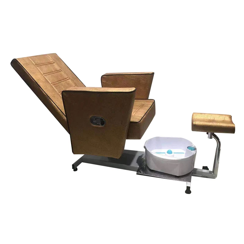 Simple&Cheap Gold Pedicure Chair Manicure Chair SPA Pedicure Massage Chair With Foot Bowl