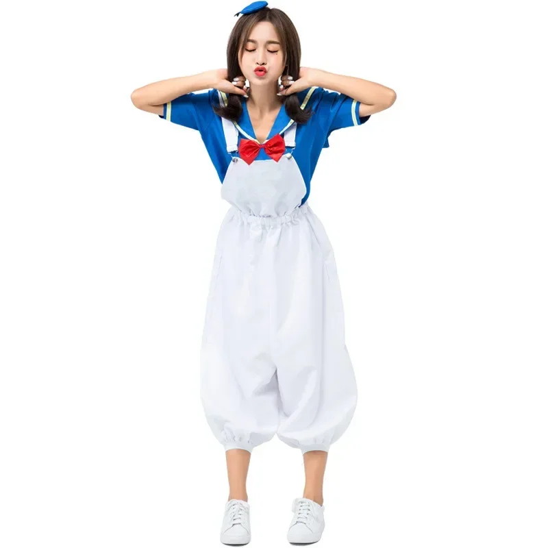Adult Cute Duck Navy Sailor Costumes Cosplay For Girl Woman Halloween Game Stage Bar Costume Cosplay