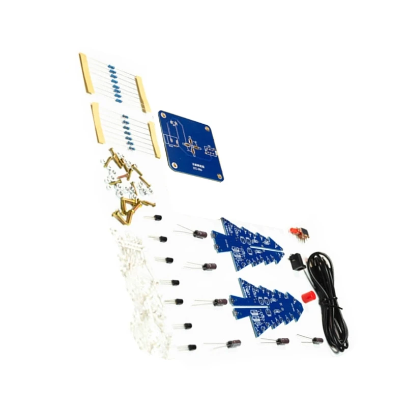 DIY 3D LED وامض مجموعة دائرة شجرة عيد الميلاد GlitterElectronic Learning Set