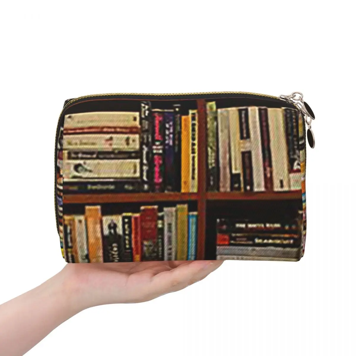 Education Library Book Women Cosmetic Bags Travel Makeup Organizer Pouch Toiletry Storage Dopp Kit Case