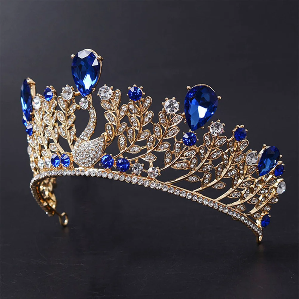 

Blue Crystal Rhinestone Tiara Bridal Crown Lightweight Headband for Wedding Prom Engagement Tiara Bridal Crown