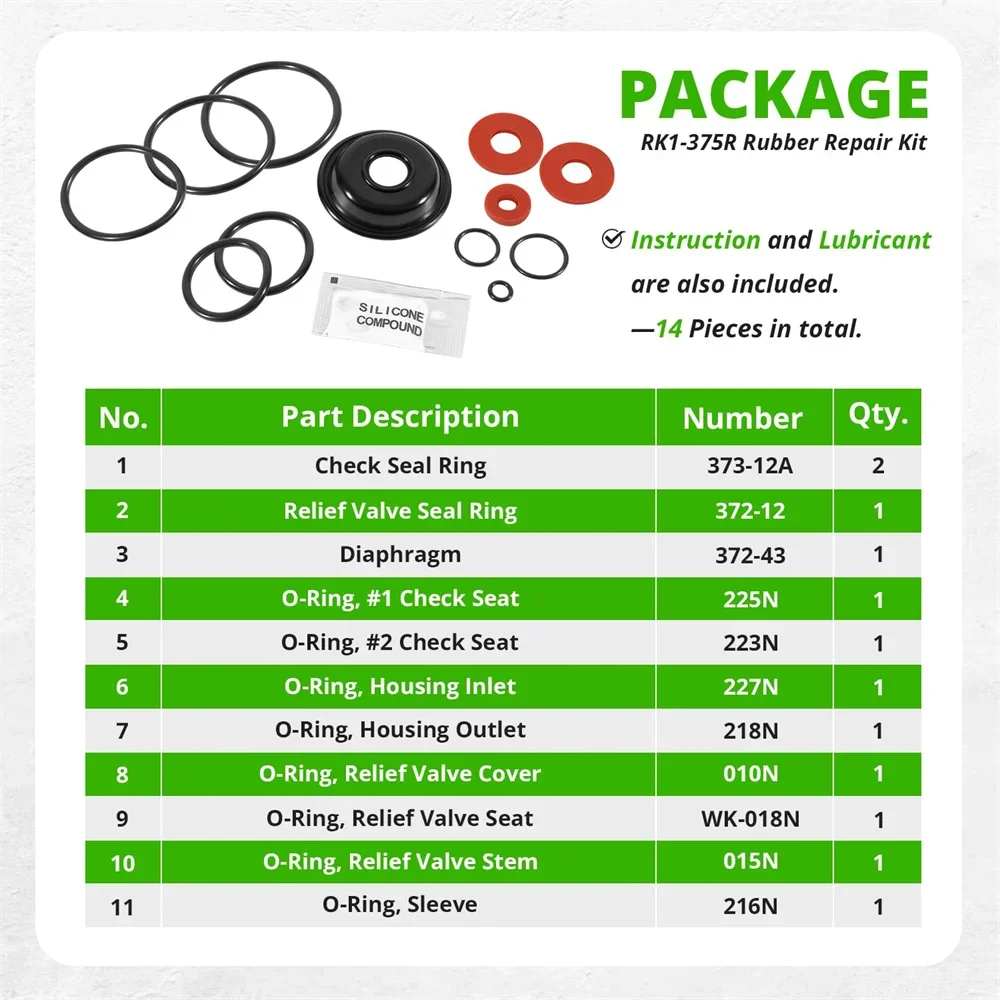 14 Pcs RK1-375R Rubber Repair Kit for 1