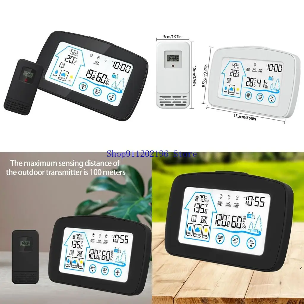 

P82A Беспроводная температура Датчики влажности Внутренний Внутренний ЖК -экран.