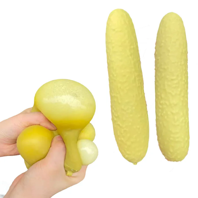 Simulated Cucumber Shaped Squeeze Toys Cucumber Sensory Fidget Toy Antistress Anti-Anxiety Fidget Toy for Adults Friends Gifts