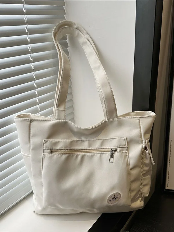 

Большая вместительная холщовая сумка через плечо для женщин, повседневная сумка-тоут, сумка для студентов, сумка для мам, простой дизайн, для отдыха и досуга