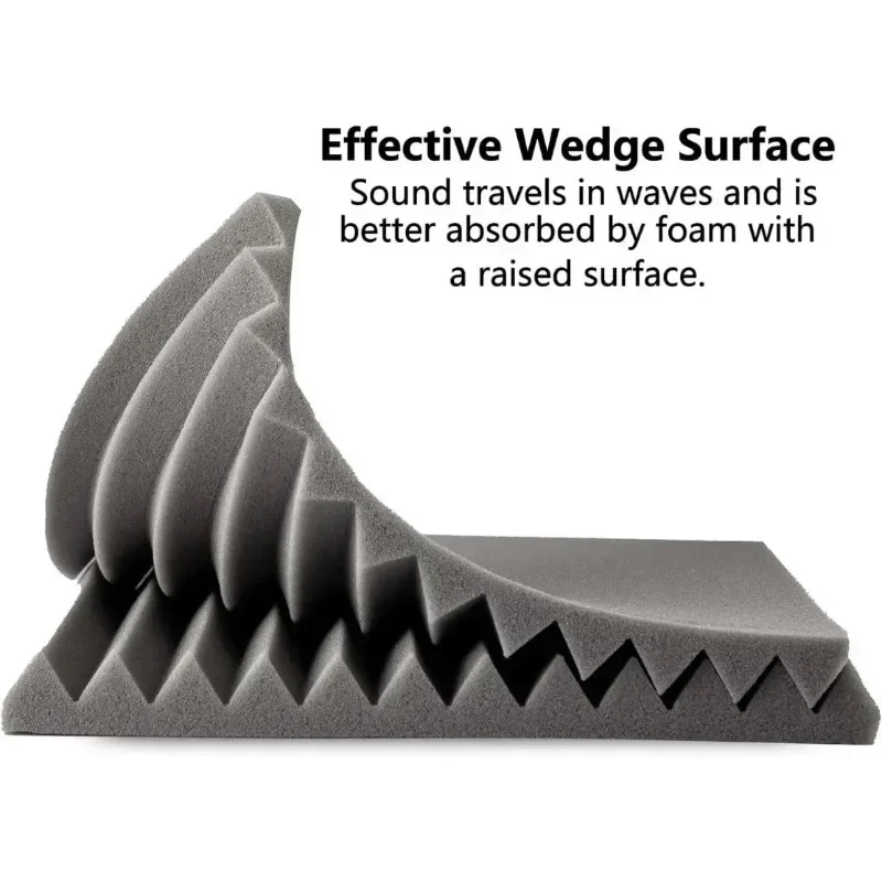 Cuñas Esponja insonorizada Estudio Paneles de espuma acústica Bloqueador de ruido absorbente Paneles de pared Paneles Reduce las ecos Azulejos Gris