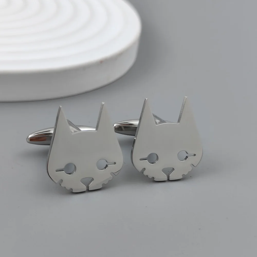 قميص أزرار أكمام رجالي مضحك على شكل وجه قطة، مطابقة عصرية، هدية عيد ميلاد عالية الجودة من الفولاذ المقاوم للصدأ، ملابس رسمية #4