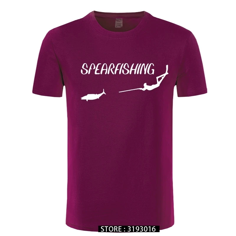 Sperfishing Freediving Spearfish Print T-shirt Men O-Neck T-shirt Short Sleeve Shirt Casual Tshirt Tee Tops