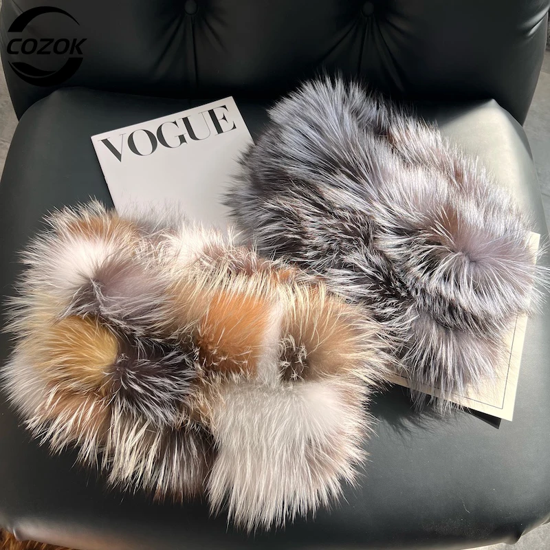 

Quality Women Winter Real Fur Scarf Warm Fox Fur Headband Ring Natural Fox Fur Scarves Fashion Luxury Lady Natural Fur Mufflers