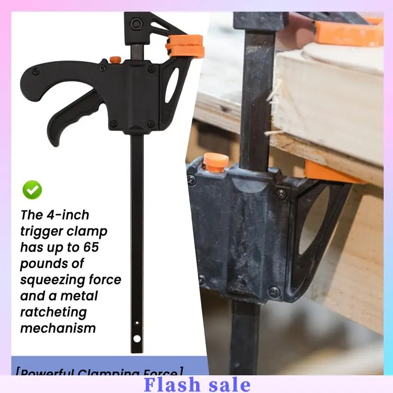 

A06R 10PCS 4Inch Woodworking Clamp Set Fixed Type Quick Ratchet Release Speed Extruded Nylon Work Bar Kit Spreader Gadgets