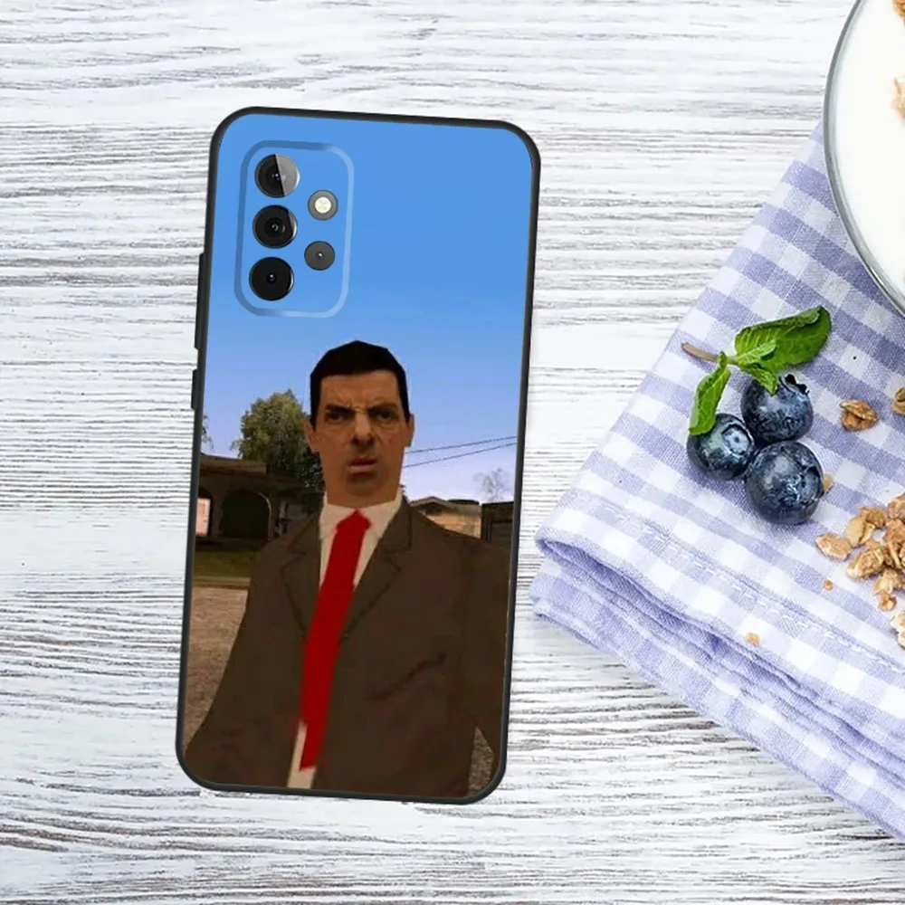 Funny Mr B-BeanS Phone Case For Samsung Galaxy A13,A21s,A22,A31,A32,A52,A53,A71,A80,A91 Soft Black Phone Cover