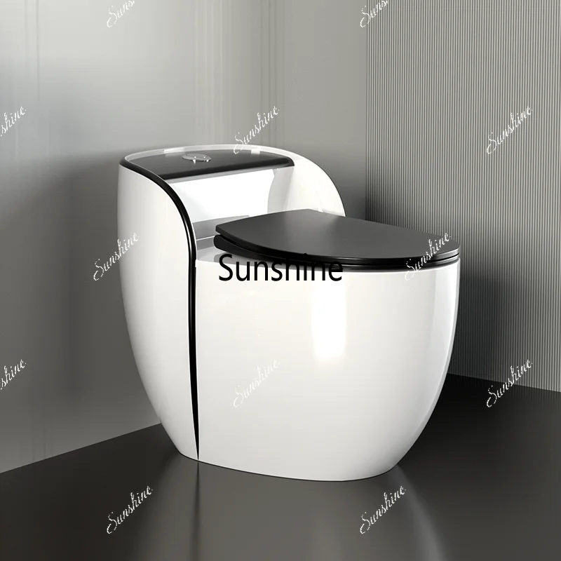 

Sanitário de Alta Qualidade com Sifão em S para Banheiro, Vaso Sanitário Monobloco de Cerâmica nas Cores Preto e Branco