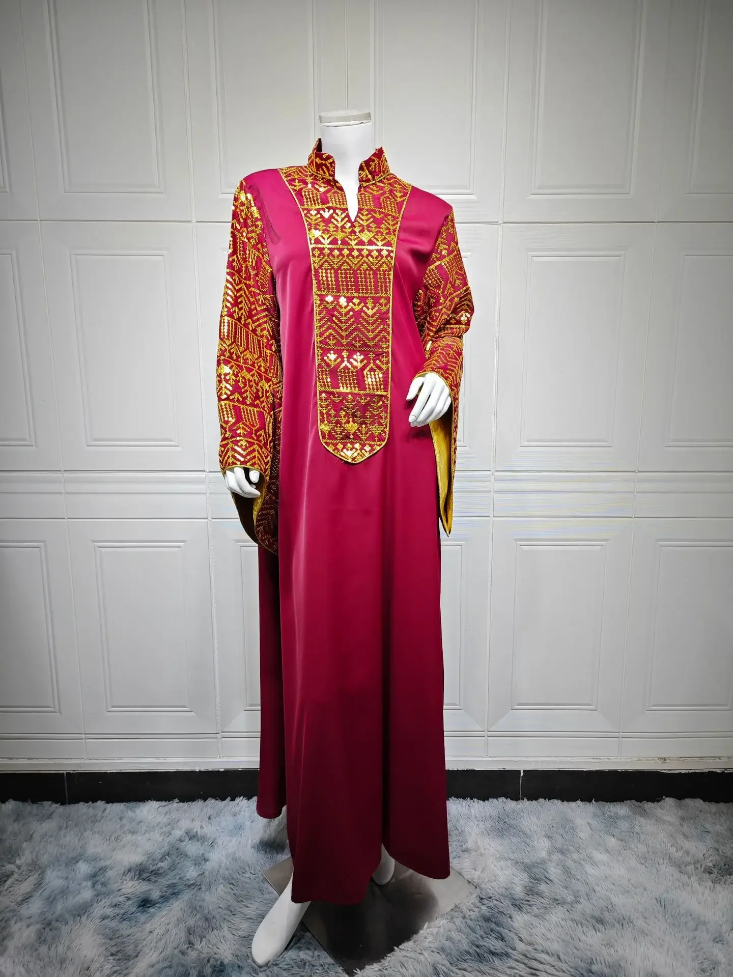 

Muslim Abaya Dress Dubai Ramadan Sequins Embroidered Turkey Loose Robe Moroccan Caftan Dresses For Women Kaftan Arab Vestidos