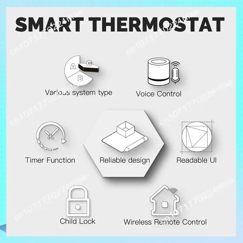 A17Z Wifi Smart Heating Knob Thermostat LCD Display Touch Screen Temperature Controller ( Water Gas Boiler White) Easy Install