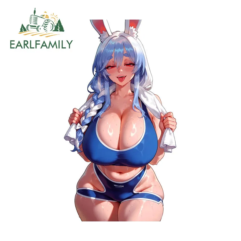EARLFAMILY Hololive Pekomama Car Stickers Popular Anime Waifu Fanart Anime PVC Decals Eye-catching Car Accessories