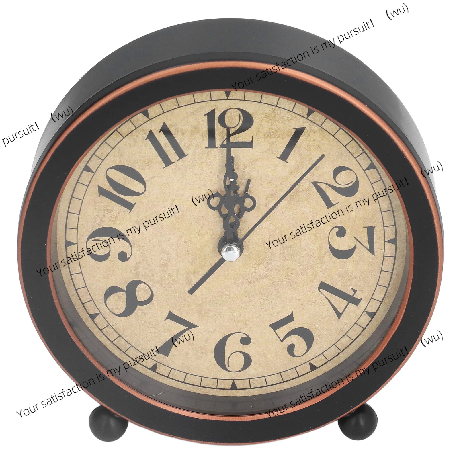European Retro Desk Clock Silent Ticking Nonradiative High Accuracy Alarm Clock Table Decoration Ornaments for Home Study Room