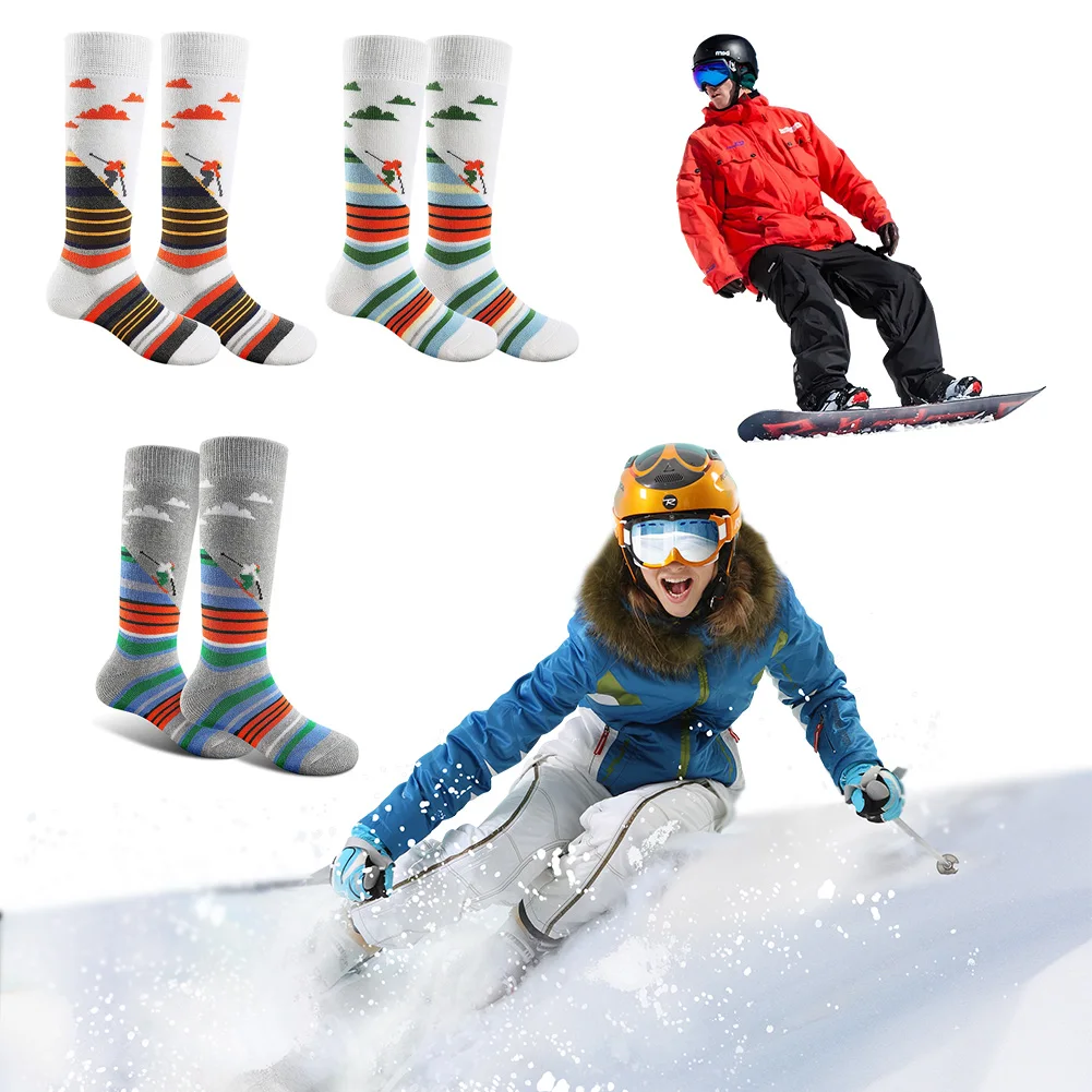 1 Pair Winter Warm Thickening Ski Stockings Hiking Socks For Women Men Children Anti-Cold Skiing Outdoor High Sports Stockings