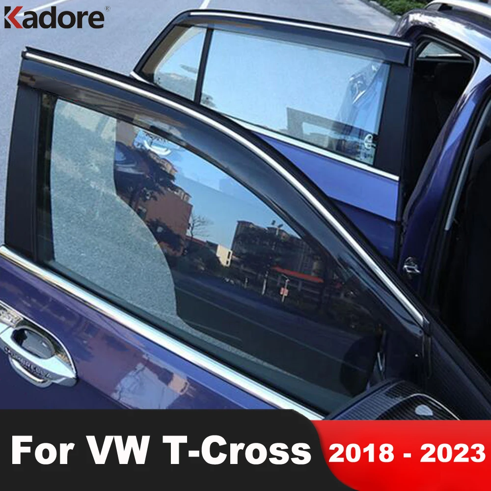 For Volkswagen VW T-cross Tcross 2018-2021 2022 2023 Car Window Deflectors Wind Deflector Sun Guard Rain Vent Visor Cover Trims