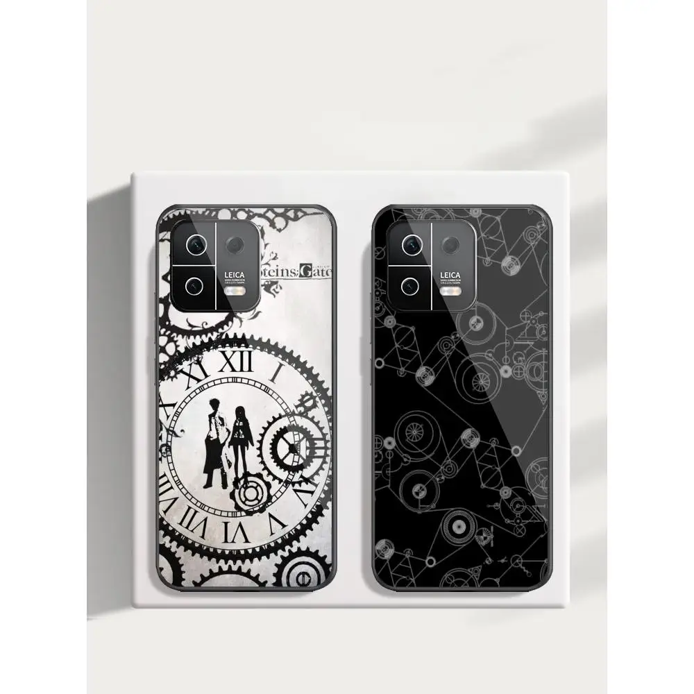 S_steins G_gate Phone Case For Xiaomi 14 Ultra 14 13T 13Pro 13 12T 12 11T 11i 11 Black Glass case