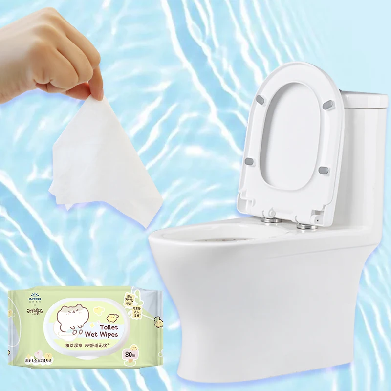 80 Flushable Wet Wipes Tissue Toilet Wipes For Butt Disposable Non-woven Fabric Wipes Alcohol-free,80 Wipes