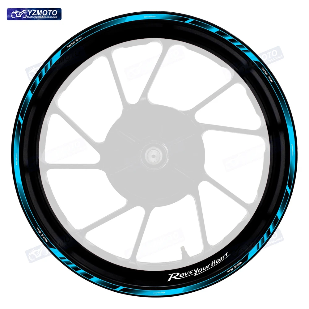 

For ZX-6R 636 ZX-10R Z800 Motorcycle Front And Rear Wheel Hub 17 Inch Sticker Waterproof Reflective Rim Decal Stickers Decorate