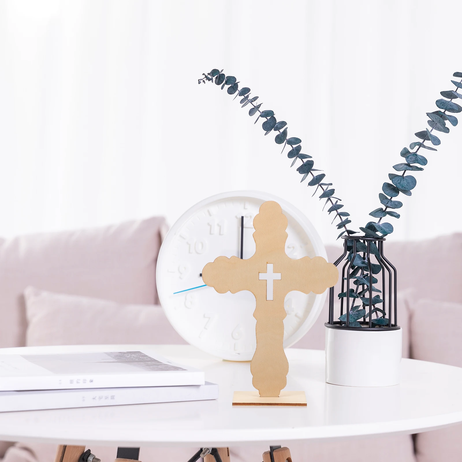 

10pcs Wooden Cross naments 16x11CM Beige Color Unfinished Wood Craft DIY Material Home Decor Bedroom Living Room