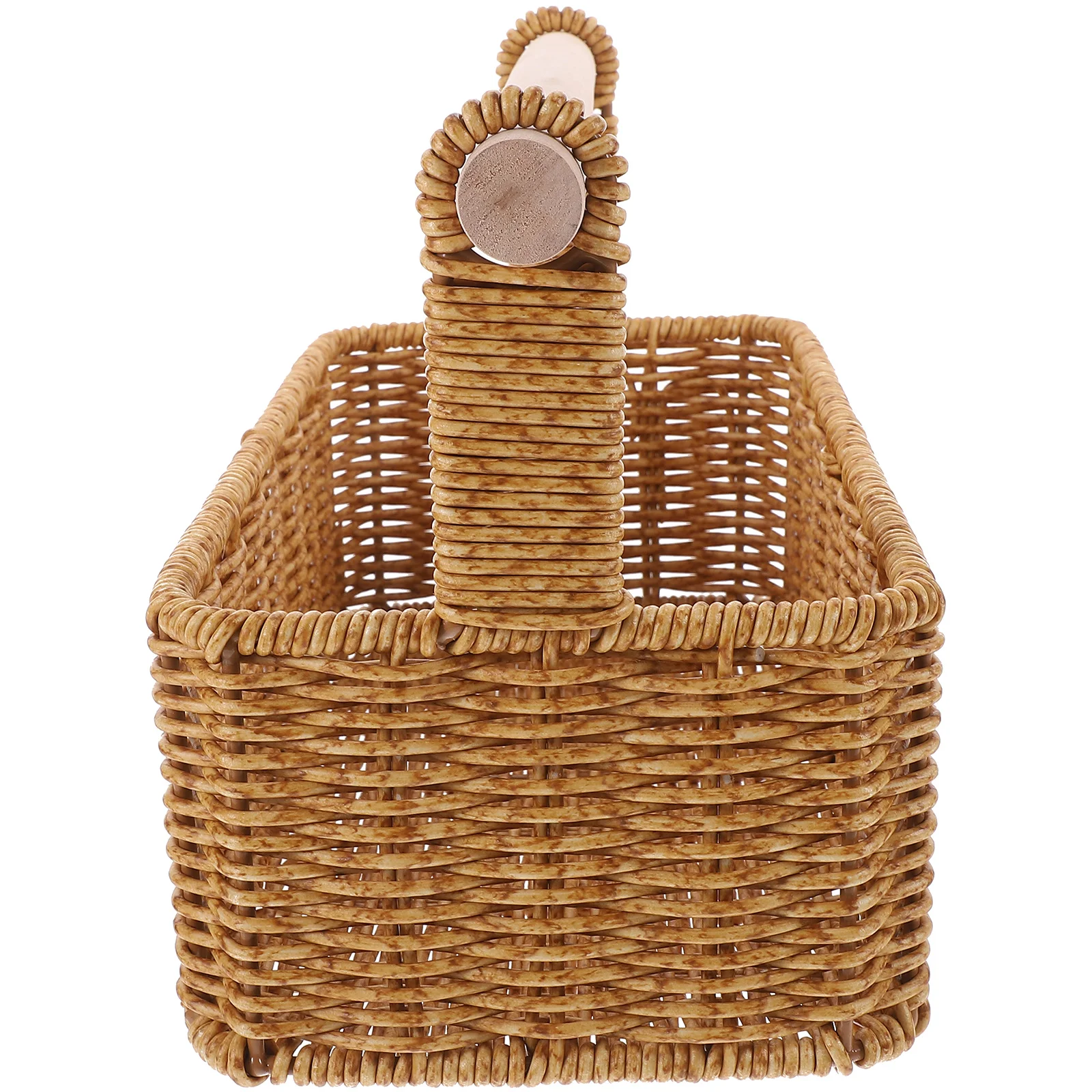 

Hand Woven Imitation Rattan Fruit Basket Practical Storage Organizer for Snacks Fruit Kitchen Tabletop Woven Basket