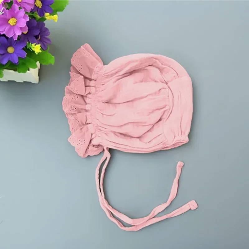 الوليد الطفل بنات بونيه قبعة الدانتيل القطن قصر القبعات الأميرة قبعة صور الدعائم الأطفال كوريا نمط الشاش قبعات الجنين لطيف