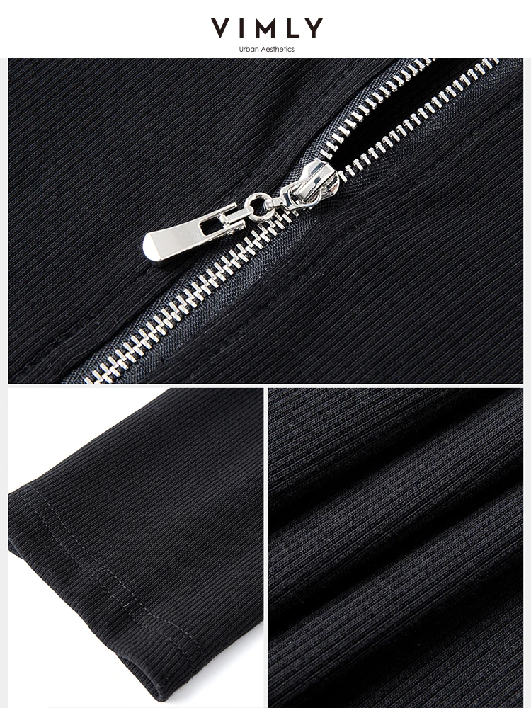 VIMLY Black Hoodies for Woman Hooded Sweatshirt 2025 Spring Women's Long Sleeve Top Half Zipper Pullover Female Clothes A1022