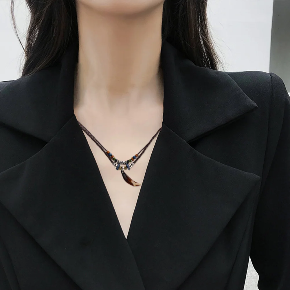 

1Pcs Vintage Ethnic Necklace Creative Alloy Pendant Stylish Sweater Chain Woman Fashion Hanging Pendant Jewelry