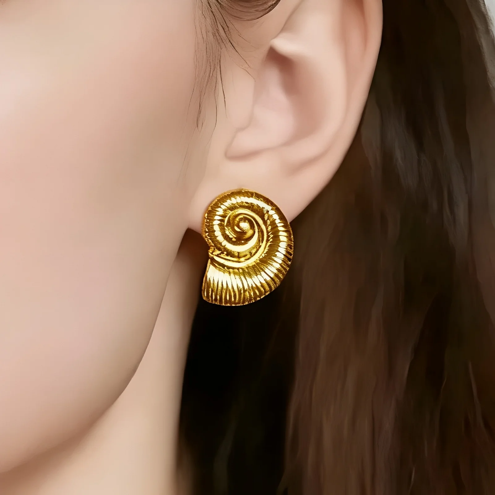 1Pair New Sweet Stainless Steel Stud Earrings Gold Color Geometric Flower Heart Ear Post Stud Earrings Women Party Jewelry Gfit