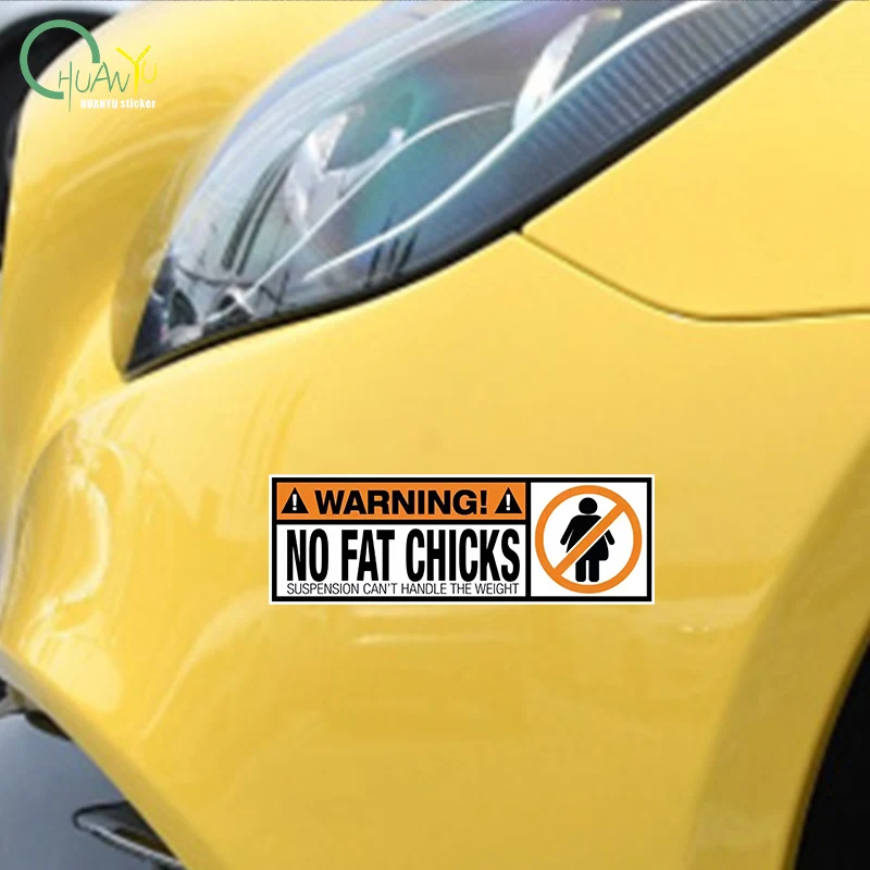 Funny PVC Decal WARNING No Fat Chicks  Decal  Waterproof Prevent Bask In Car Stickers - view 6